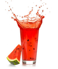 Wall Mural - watermelon juice drinking glass splashing 