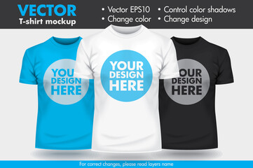 replace design with your design, change colors mock-up t shirt template
