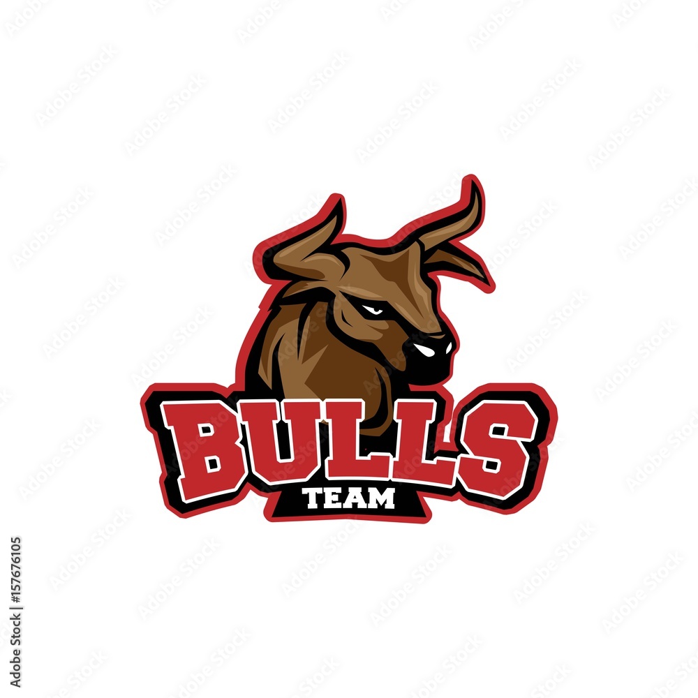 Bulls Team Logo, Sports Logo Bulls Stock Vector | Adobe Stock, image size:1000x1000