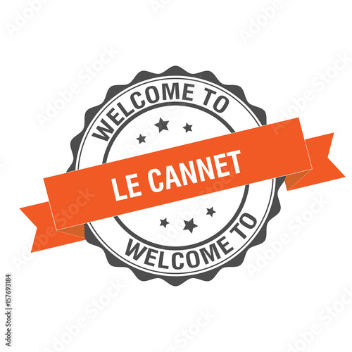 Fotomural Welcome to Le Cannet stamp illustration