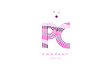 Fototapeta Pokój dzieciecy - pc p c alphabet letter logo pink purple line icon template vector
