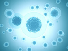 Illustration Of Cells In Blue 3d Background 