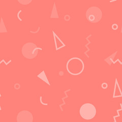Aufkleber - Seamless pattern with 80s memphis geometics style and single tone colors