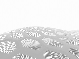Poster - 3d rendering Curved abstract on white background, illustration
