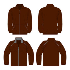 Wall Mural - brown color autumn fleece jacket and sport jacket set isolated vector on the white background