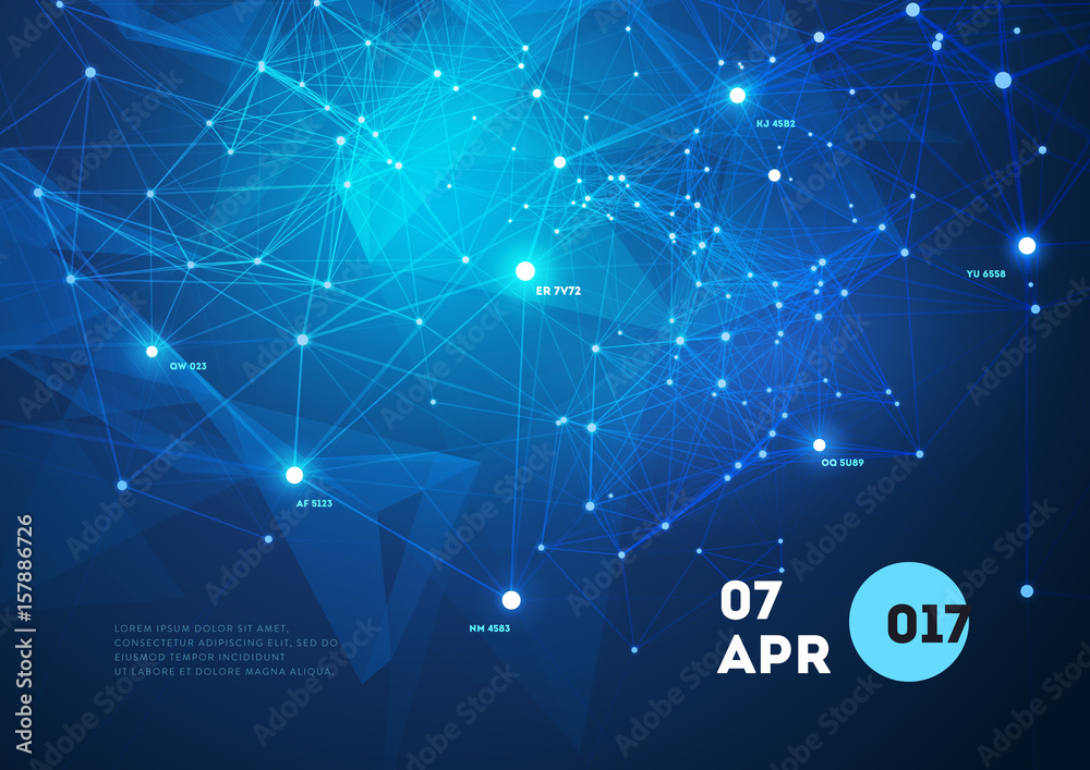 3D Abstract Mesh Background with Circles, Lines and triangular Shapes ...