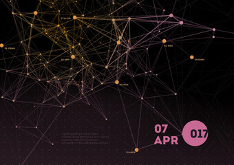 Aufkleber - 3d abstract mesh background with circles, lines and triangular shapes design layout for your busines