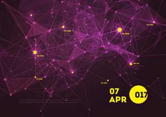 Aufkleber - 3d abstract mesh background with circles, lines and triangular shapes design layout for your busines