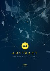 Aufkleber - 3d abstract mesh background with circles, lines and triangular shapes design layout for your busines