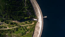 Aerial View Of Dam Of Vilarinho Da Furna On Rio Homem, Portugal