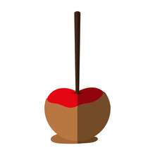 Candy Covered Apple  Icon Image Vector Illustration Design 