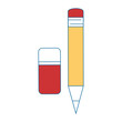 pencil and eraser icon over white background vector illustration