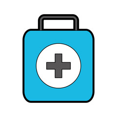 Wall Mural - blue medical bag cartoon vector graphic design