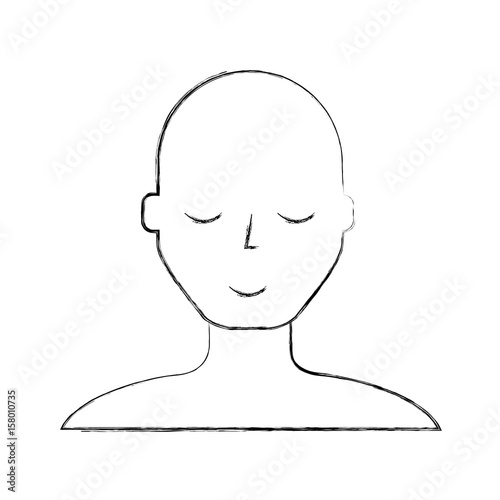 Sketch Draw Bald Man Face Cartoon Vector Graphic Design Buy This