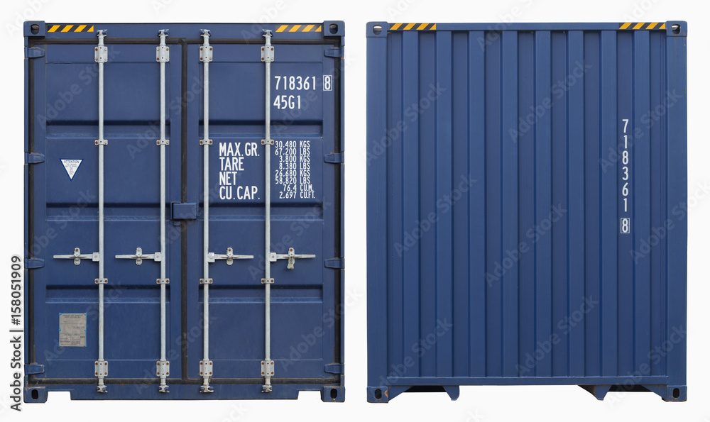 Shipping container, isolated, two sides view Stock Photo | Adobe Stock