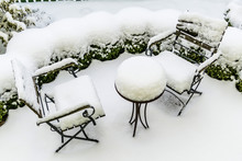 Snowy Garden Furniture