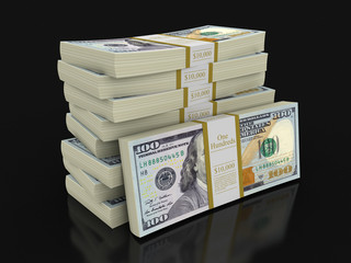 Wall Mural - Pile of Dollars. Image with clipping path