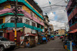 Local street with houses in the Philippines capital Manila