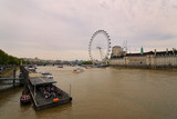 Fototapeta Big Ben - The London Eye on the South Bank of the River Thames