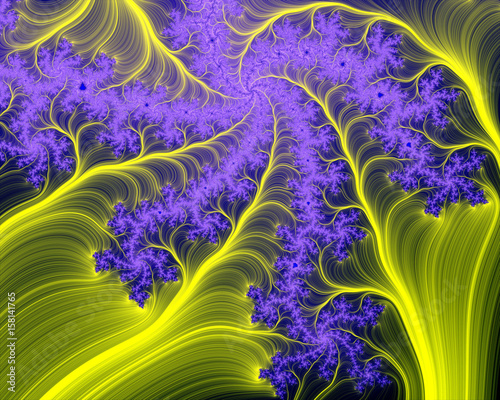 zolty-blekitny-kwiaciasty-fractal-tlo