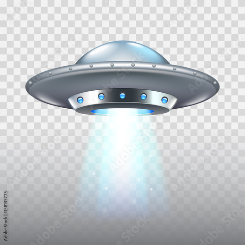 Fotografía Ufo flying spaceship isolated on white vector