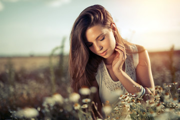 Beautiful happy woman outdoors