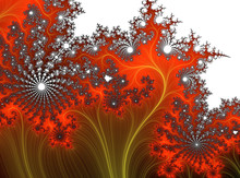 Orange Fractal, Flowery Background