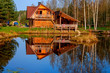 Home reflection in lake