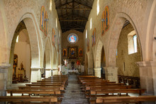 Interior Of An Ancient Romanesque Church