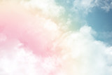 Fototapeta Tęcza - sun and cloud background with a pastel colored

