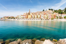 Colorful Houses In Menton On French Riviera