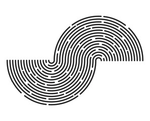 Sticker - circle stripe lines logo vector symbol icon design. Beautiful illustration isolated on white background