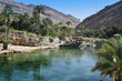 Clear water in wadi in Oman mountains