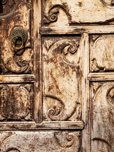 Close Up Shot Of Old Door Detail