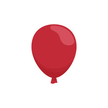 Red Balloon Icon Over White Background. Vector Illustration