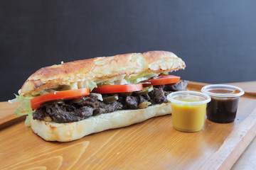 Wall Mural - Beef baguette sandwich 