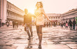 Happy couple on romantic holiday in Venezia