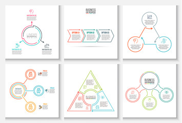 Fototapete - Thin line flat elements for infographic.