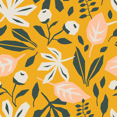 Aufkleber - seamless pattern with leaves