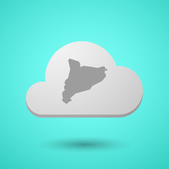 Sticker - Vectorial cloud with  the map of Catalonia