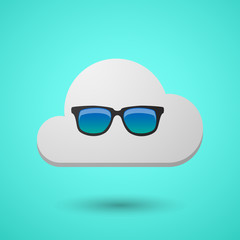 Canvas Print - Vectorial cloud with  a sunglasses icon