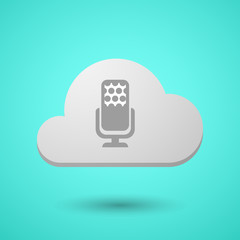 Wall Mural - Vectorial cloud with  a microphone sign