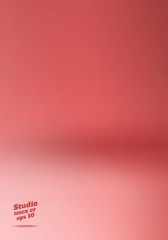 Aufkleber - Vector,Empty soft red studio room background in portrait orientation ,Template mock up for display or montage of product,Business backdrop