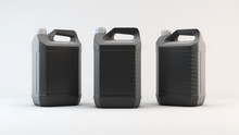 Black Plastic Canister For Machine Oil. 3d Render