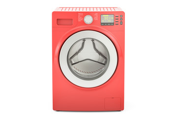 Poster - red washing machine, 3d rendering