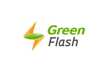 Wall Mural - Green Flash Logo Design Illustration