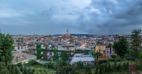 Wall Mural - Rome aerial cityscape view from Pincio Hill at sunset - Rome, Italy