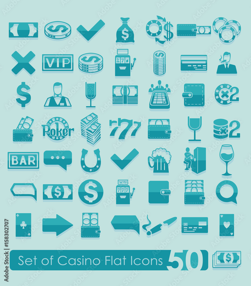 Set of casino icons - obrazy, fototapety, plakaty 