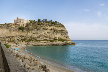 Wall Mural - Tropea Beach and Santa Maria dell'Isola Church - Tropea, Calabria, Italy