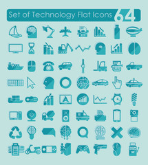 Wall Mural - Set of technology icons